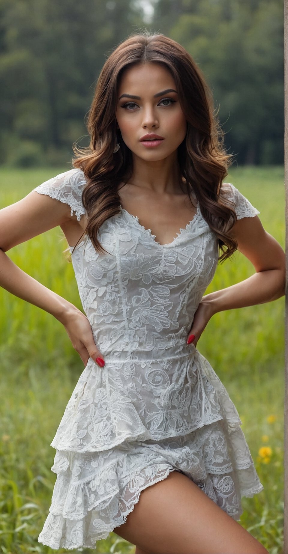 Rustic Charm: Floral Embroidered Summer Dress