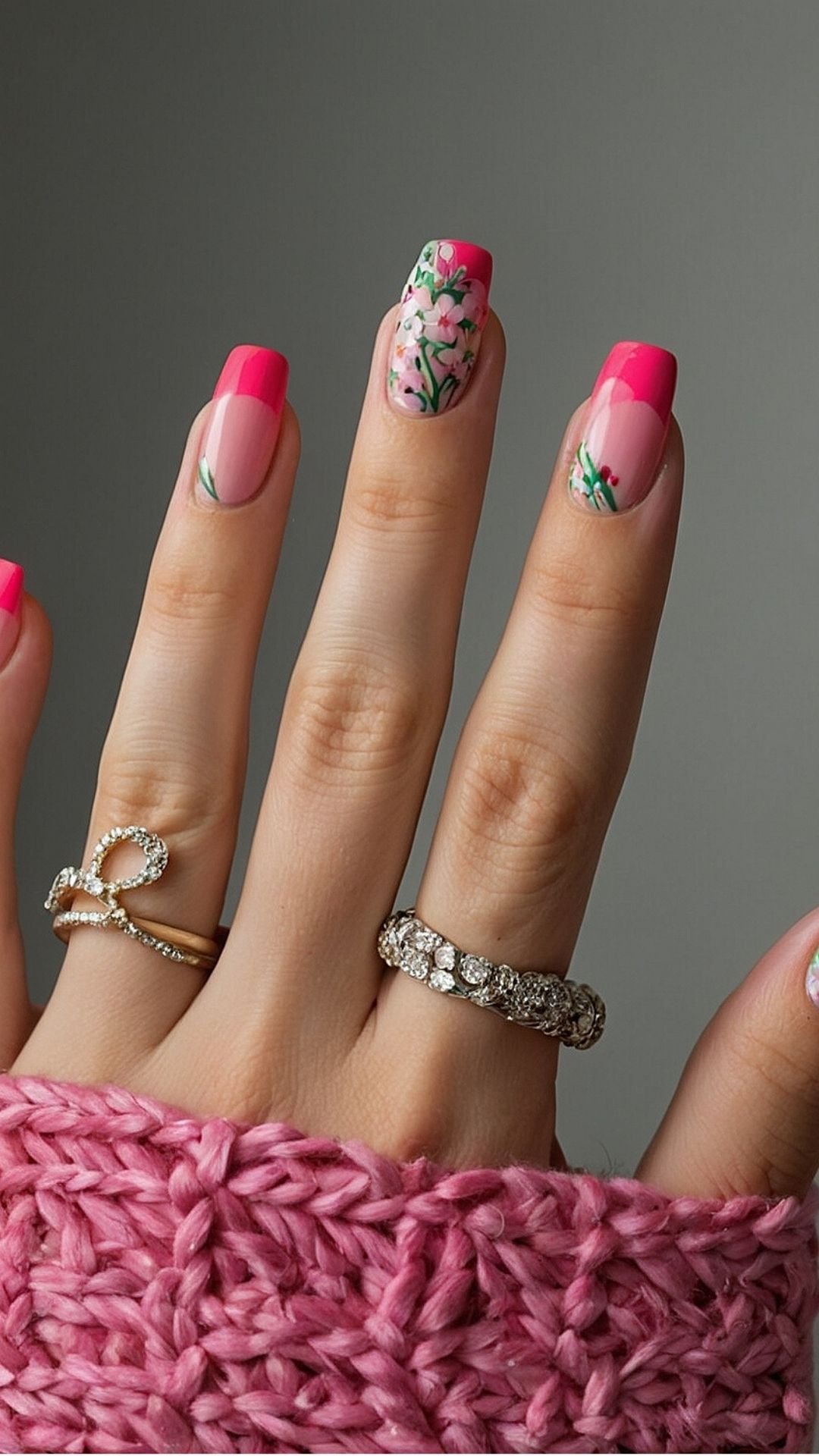 Chic Pink Floral Fusion