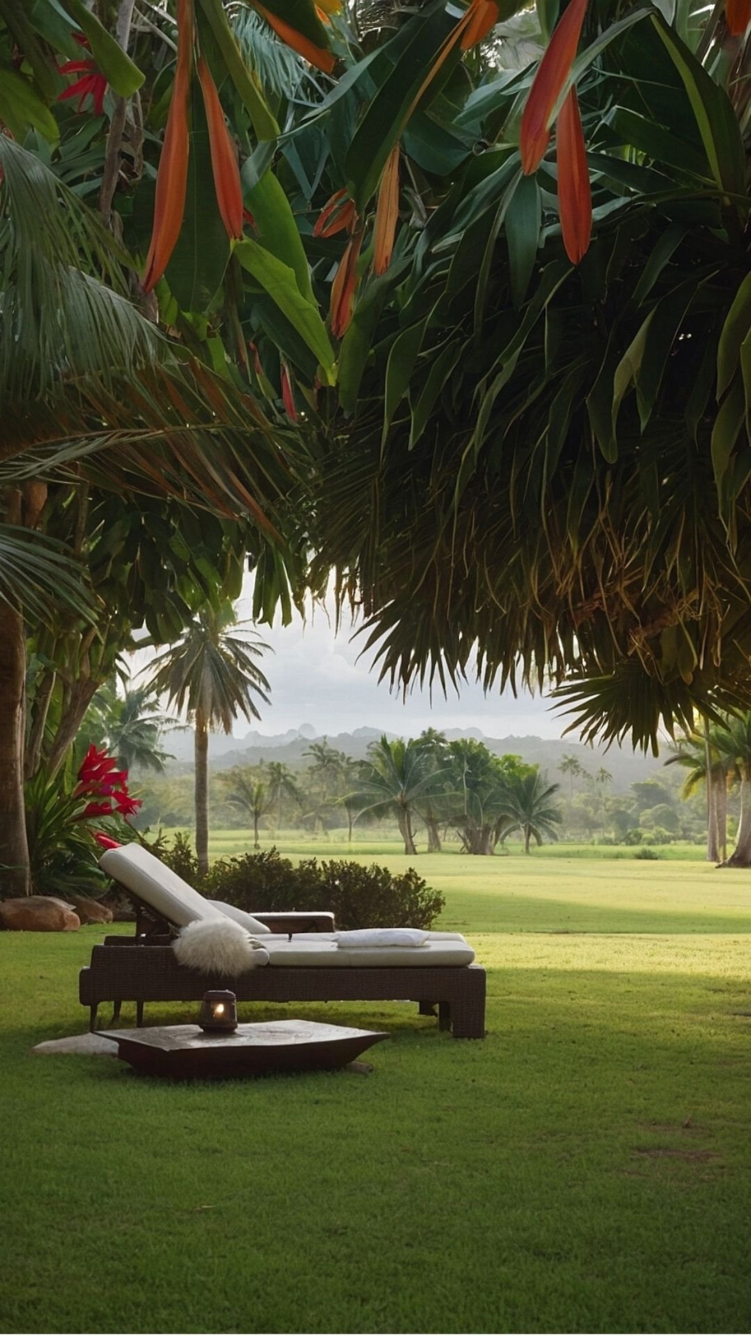 Secluded Comfort: Elegant Lounge in Lush Tropics