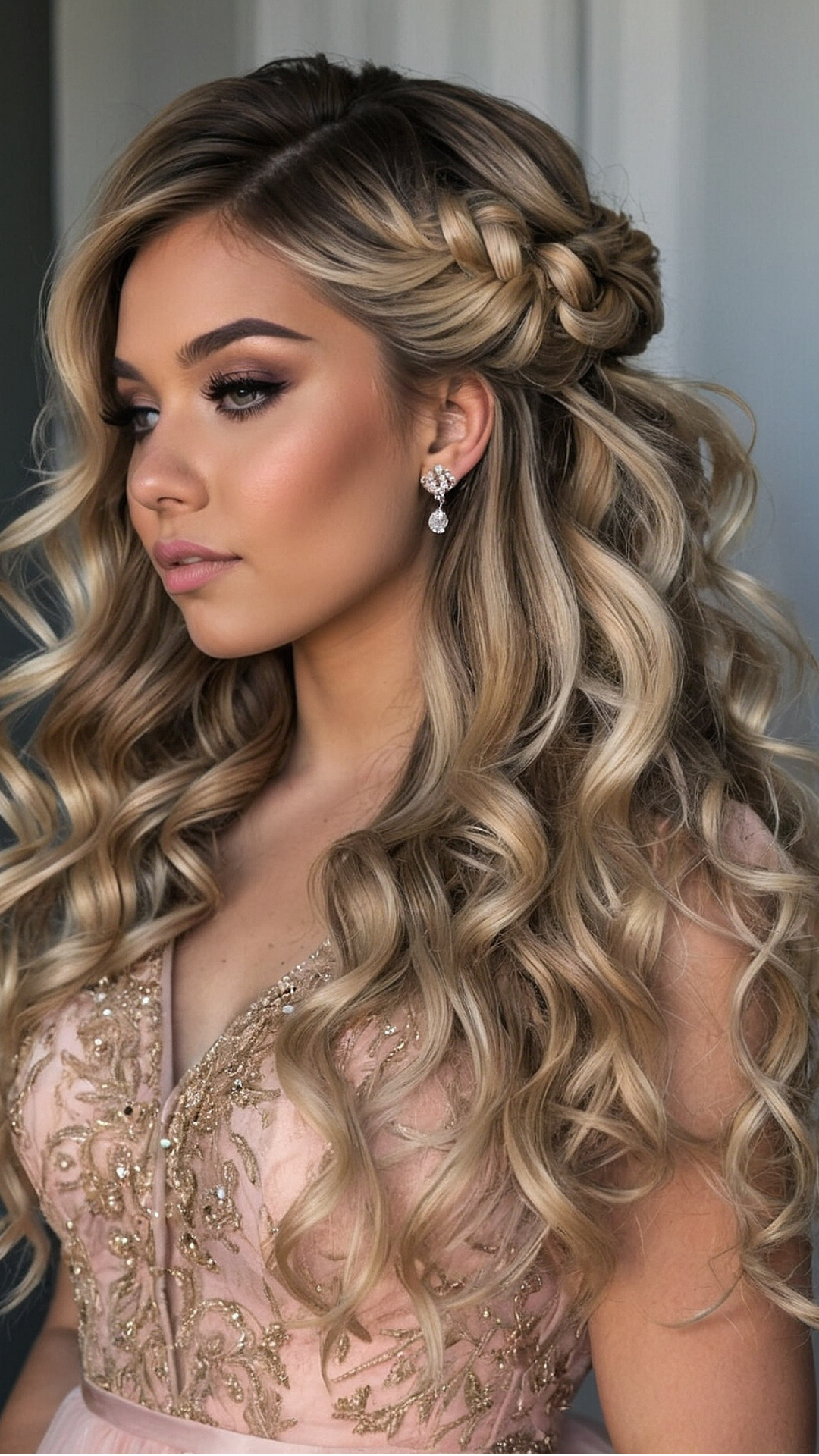 Side-Swept Prom Perfection: Refined Glamour