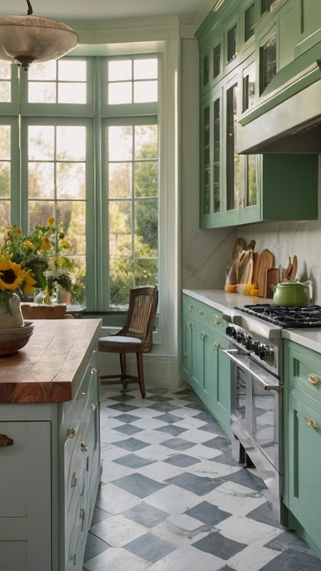 Tranquil Tones: Green Kitchen Oasis