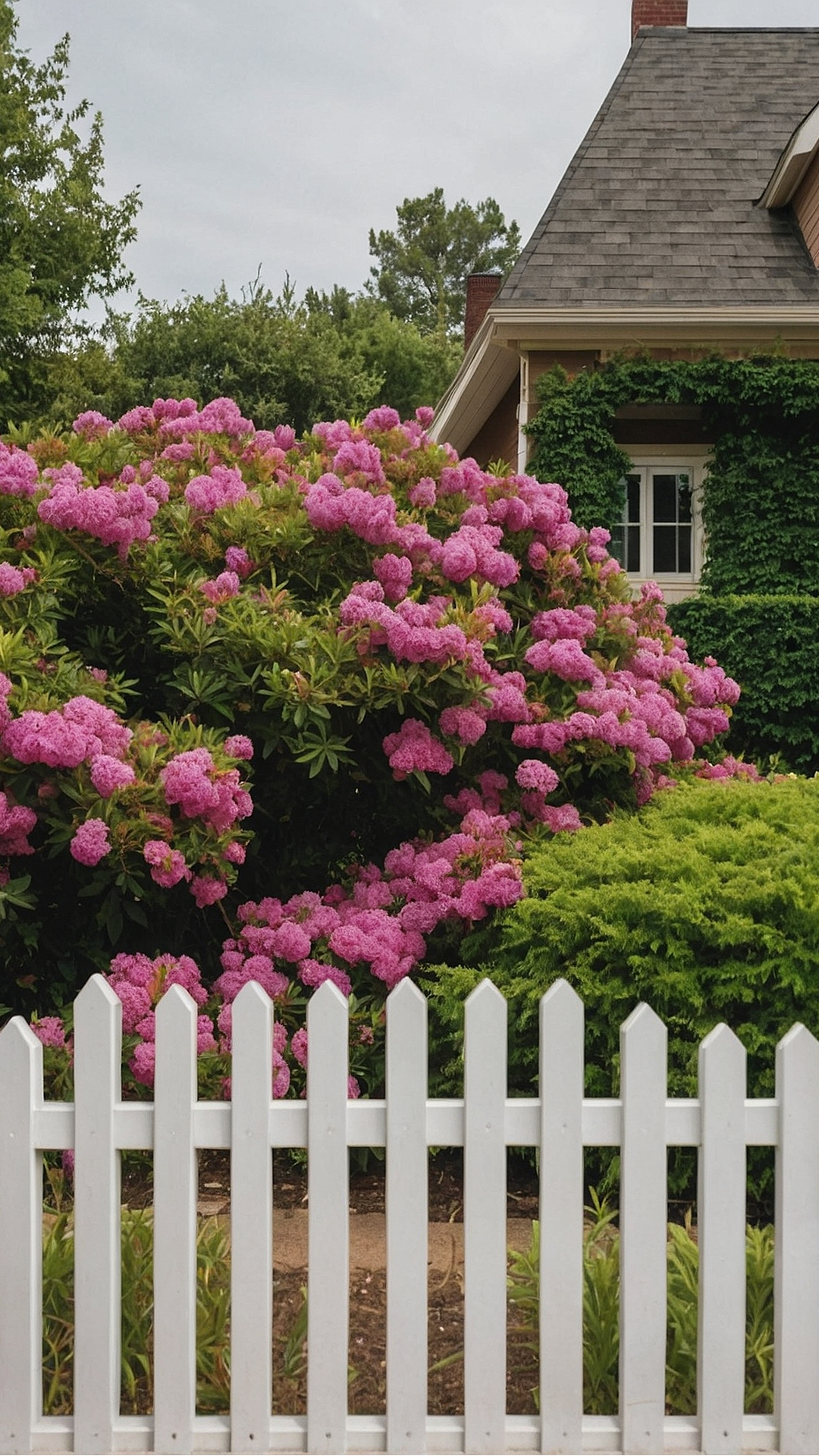 Cottage Style Design with Hydrangea Bushes