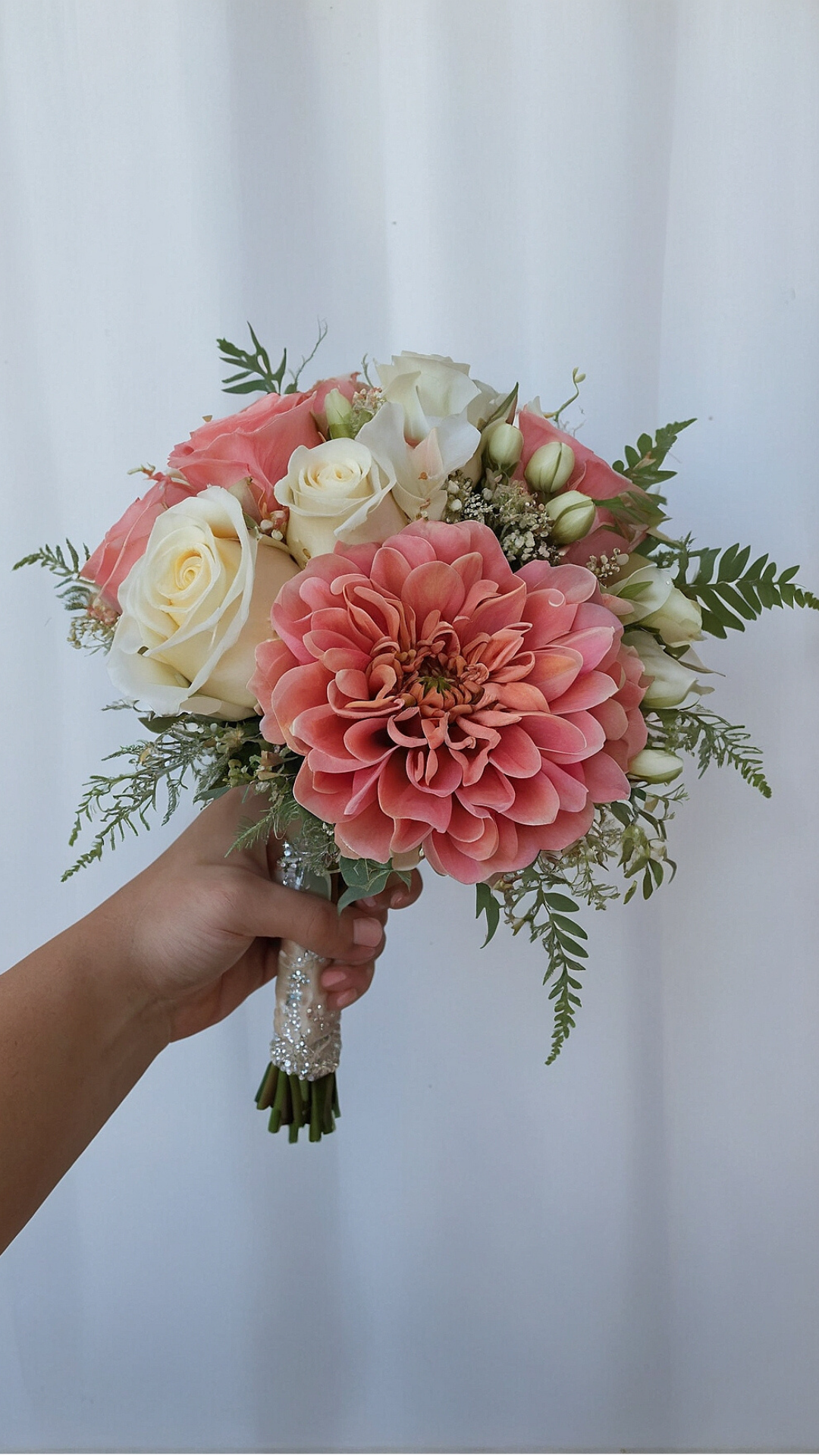 Tropical Theme: Orchid and Hibiscus Prom Bouquets