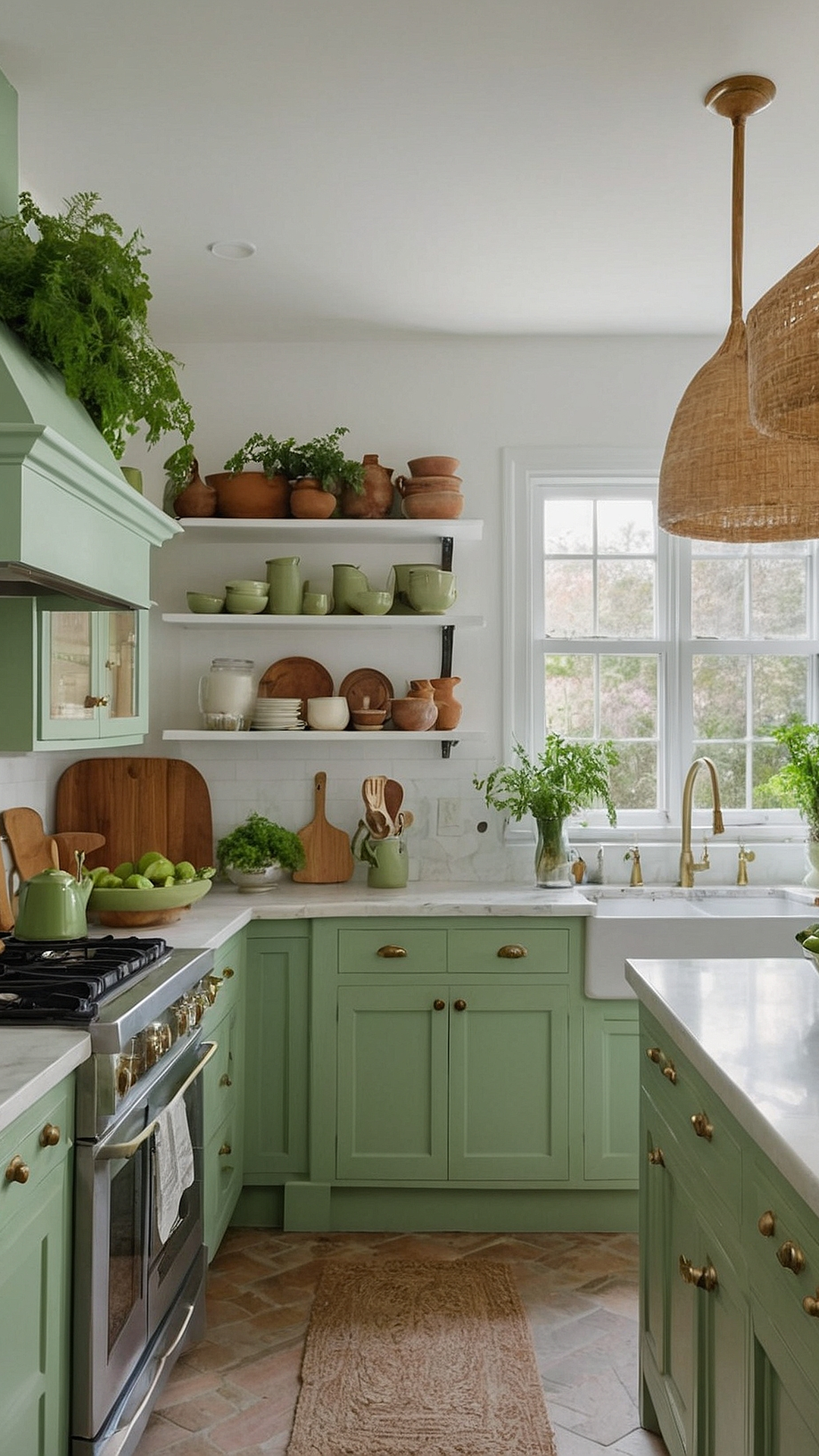 Eco-Chic Comfort: Green Kitchen Inspirations