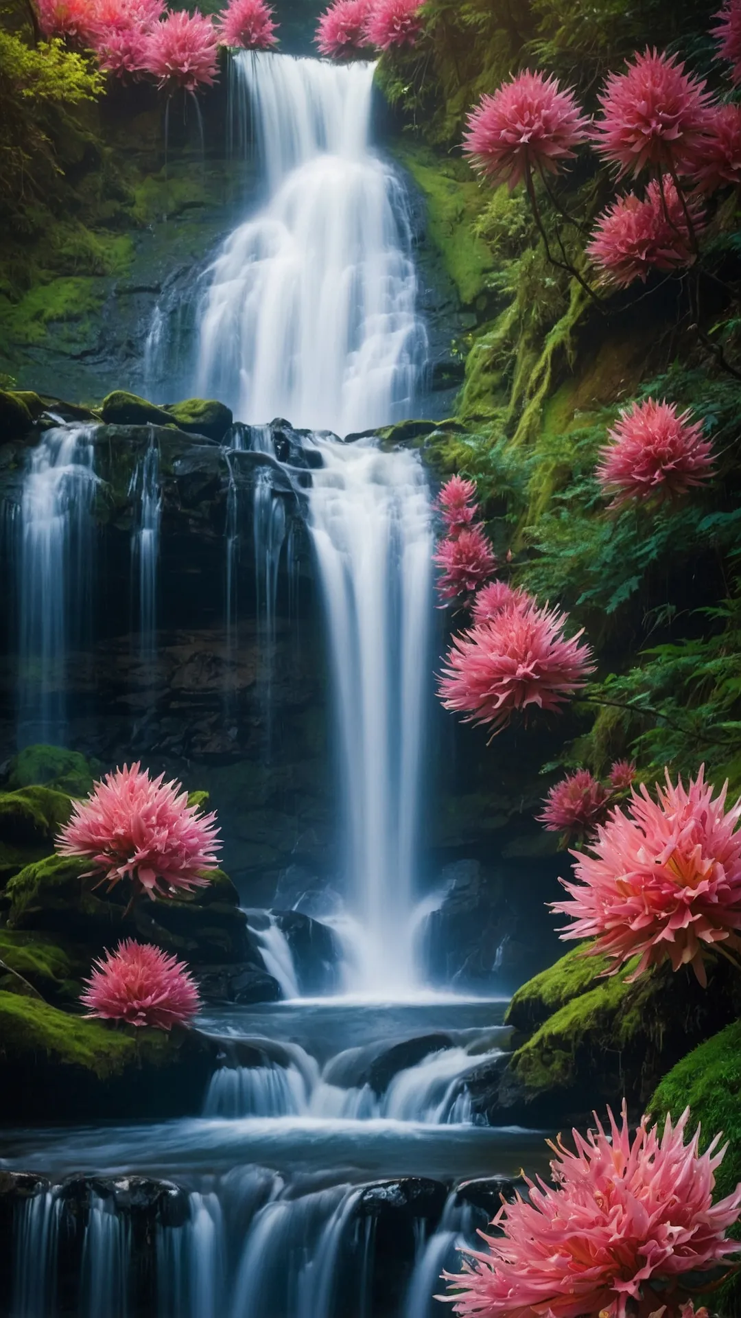 Cascade Serenity: Waterfalls Wallpaper Collection