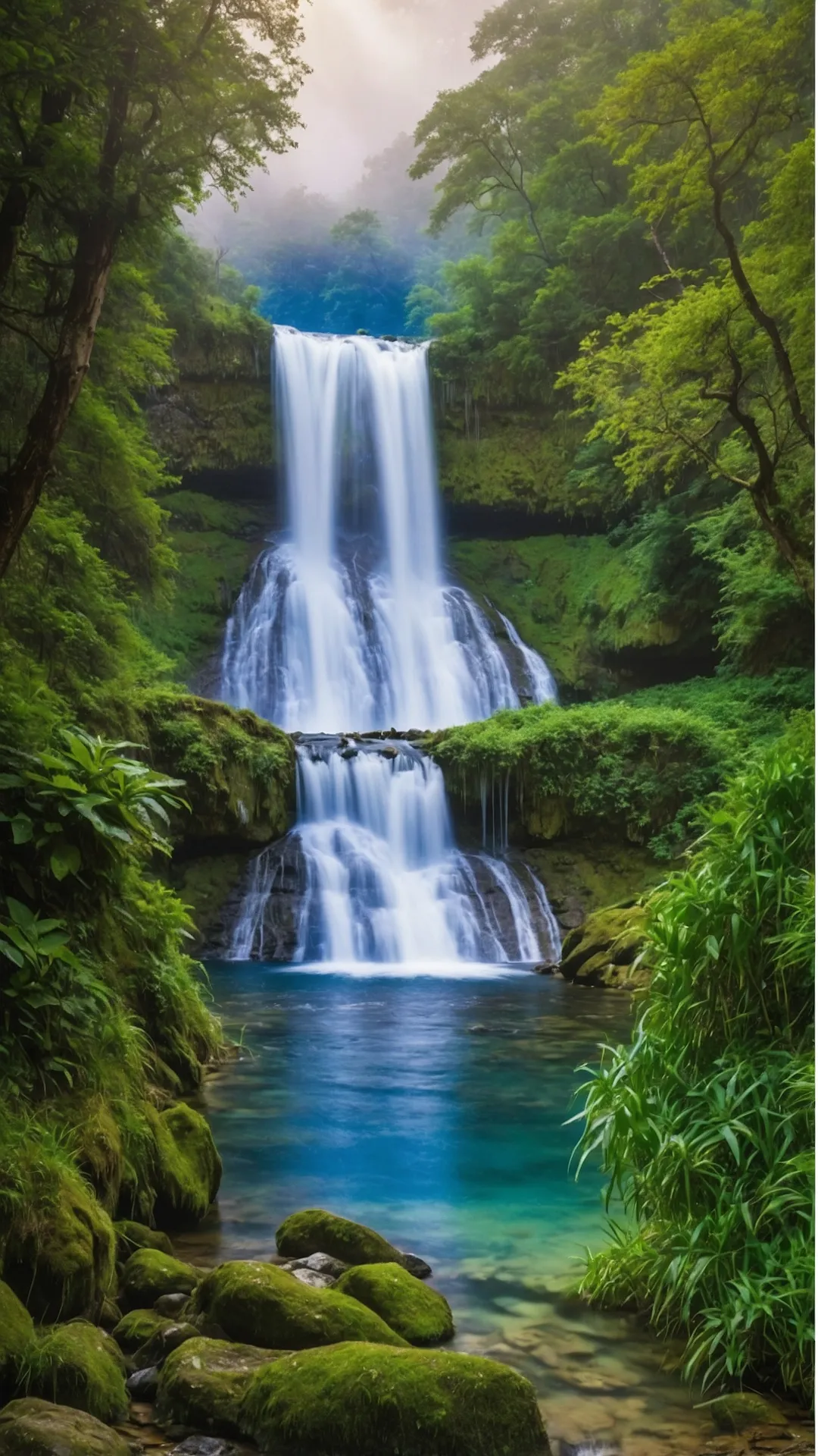 Cascade Dreamland: Waterfall Wallpaper Imagery
