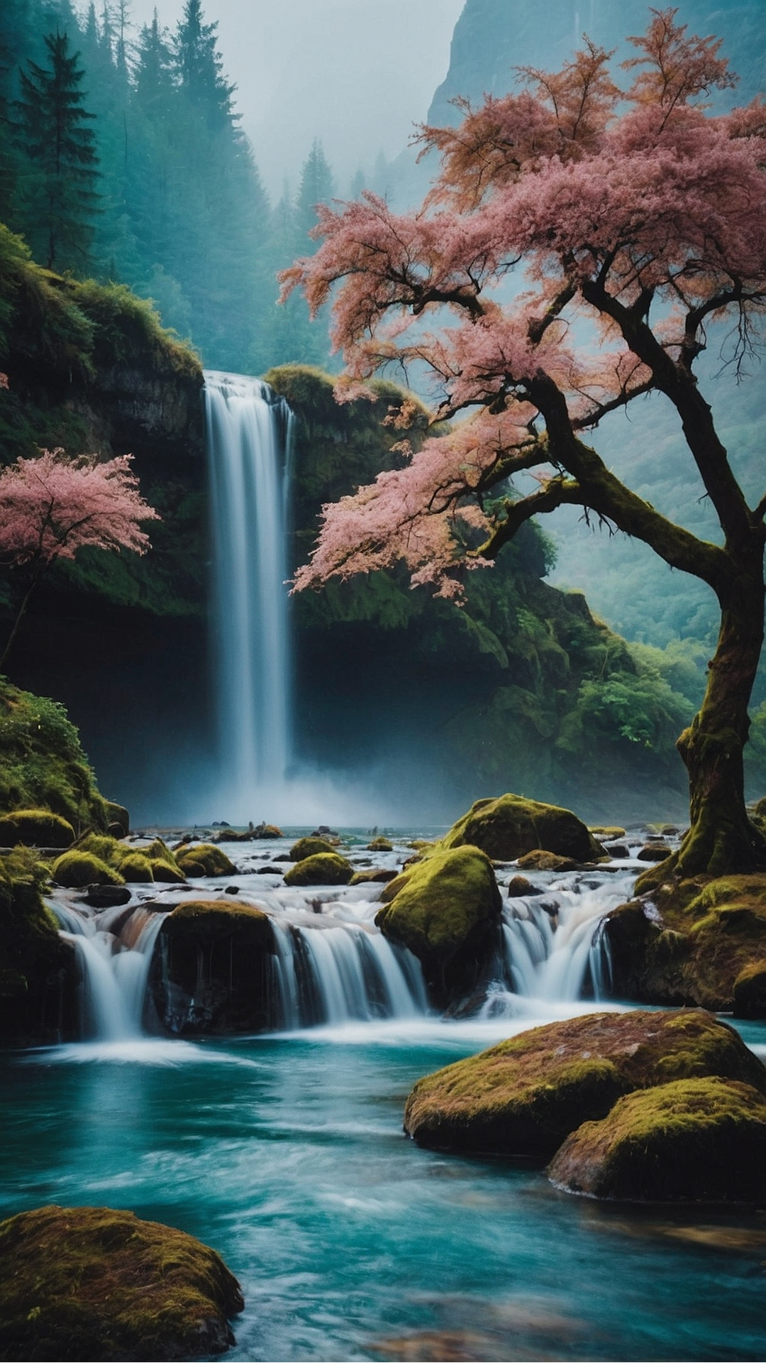 Zen Oasis: Relaxing Waterfall Wallpaper Ideas
