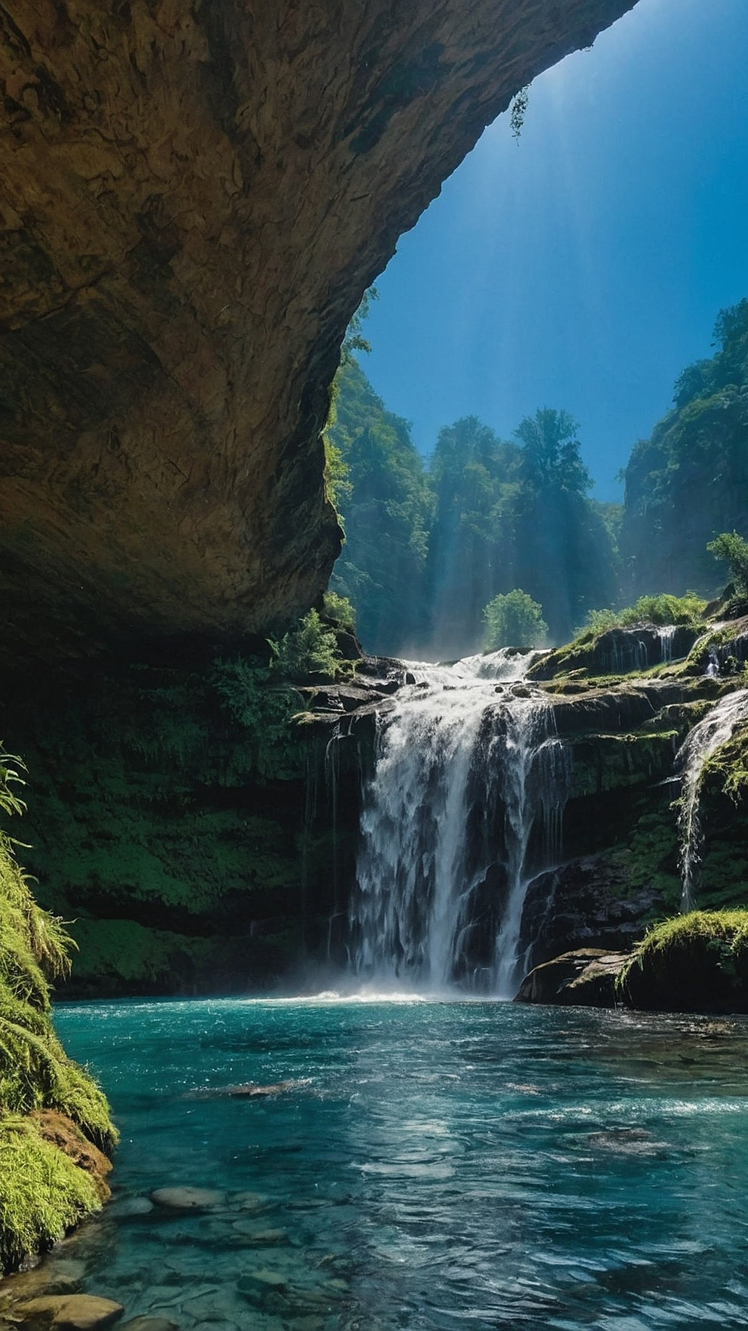 Echoing Falls: Stunning Waterfall Wallpaper Displays