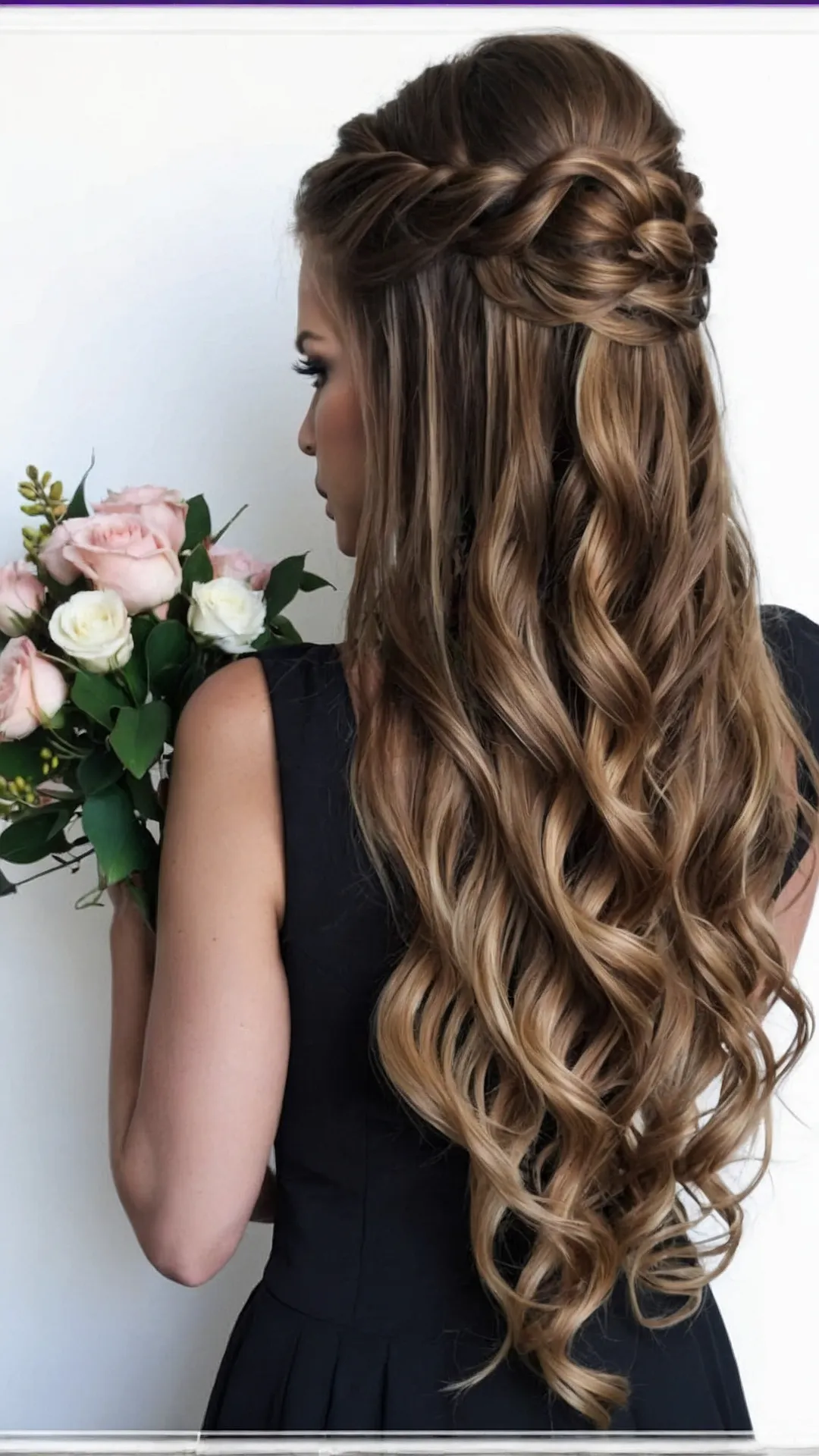Serene Silhouettes: Long Hair Prom Hairstyle Visions