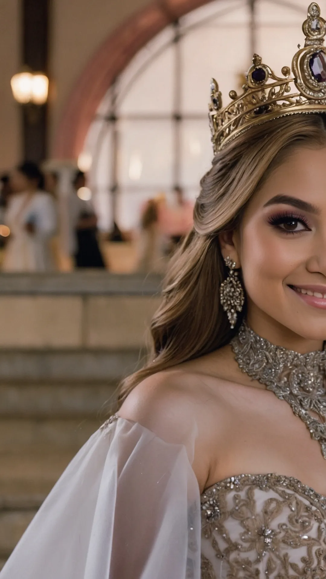 Majestic Mane: Quinceañera Hairstyles with Crowns