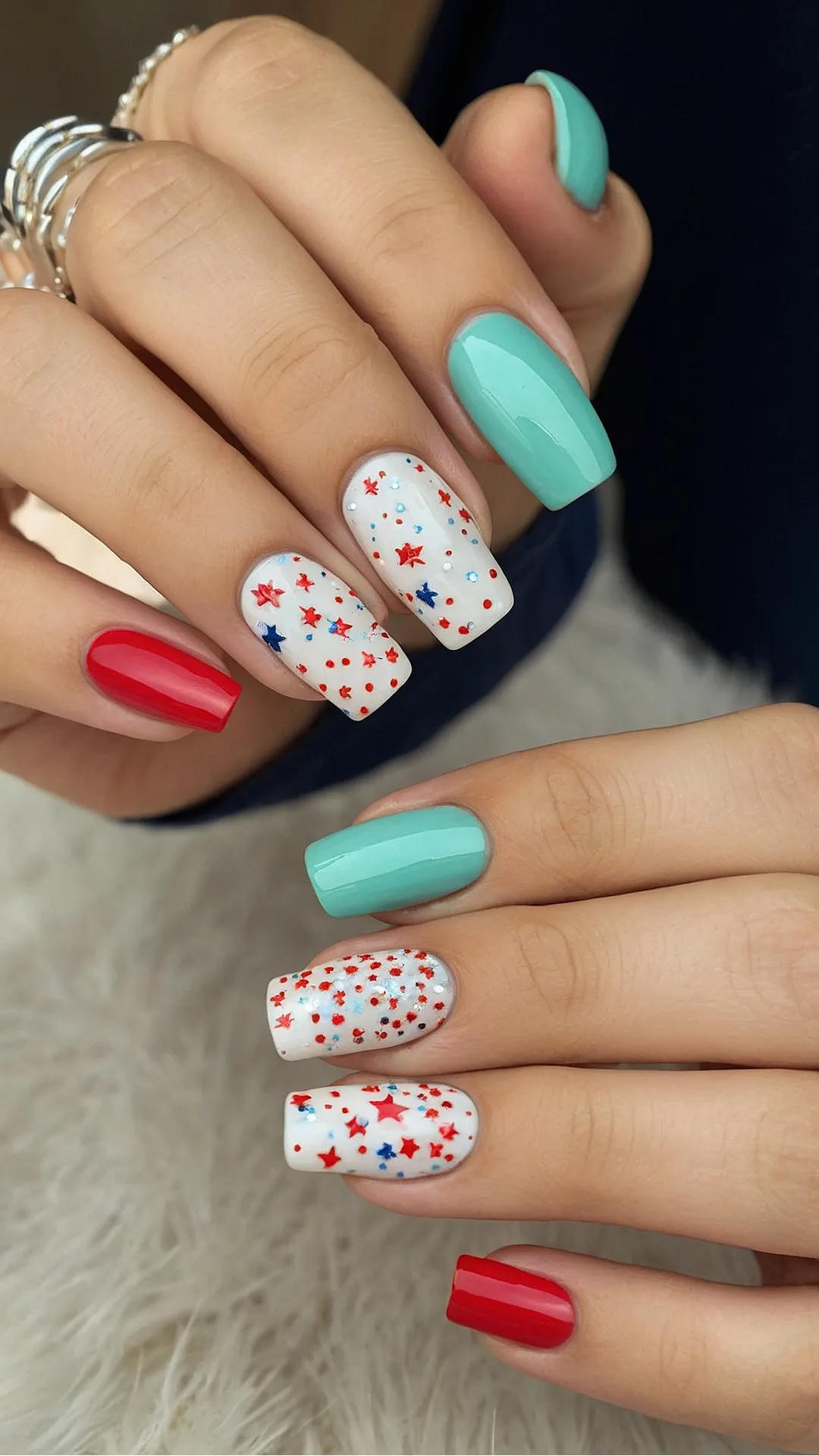 Sparkling Stars and Stripes: 4th of July Nails
